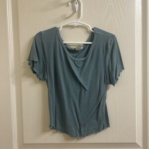 Women's Blue Short Sleeve Top